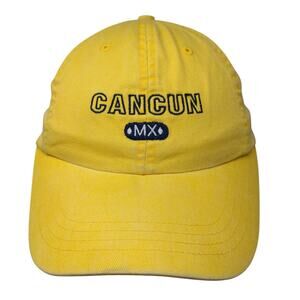 Cancun MX Strapback Baseball Cap Yellow One Size Adjustable Caribbean Side